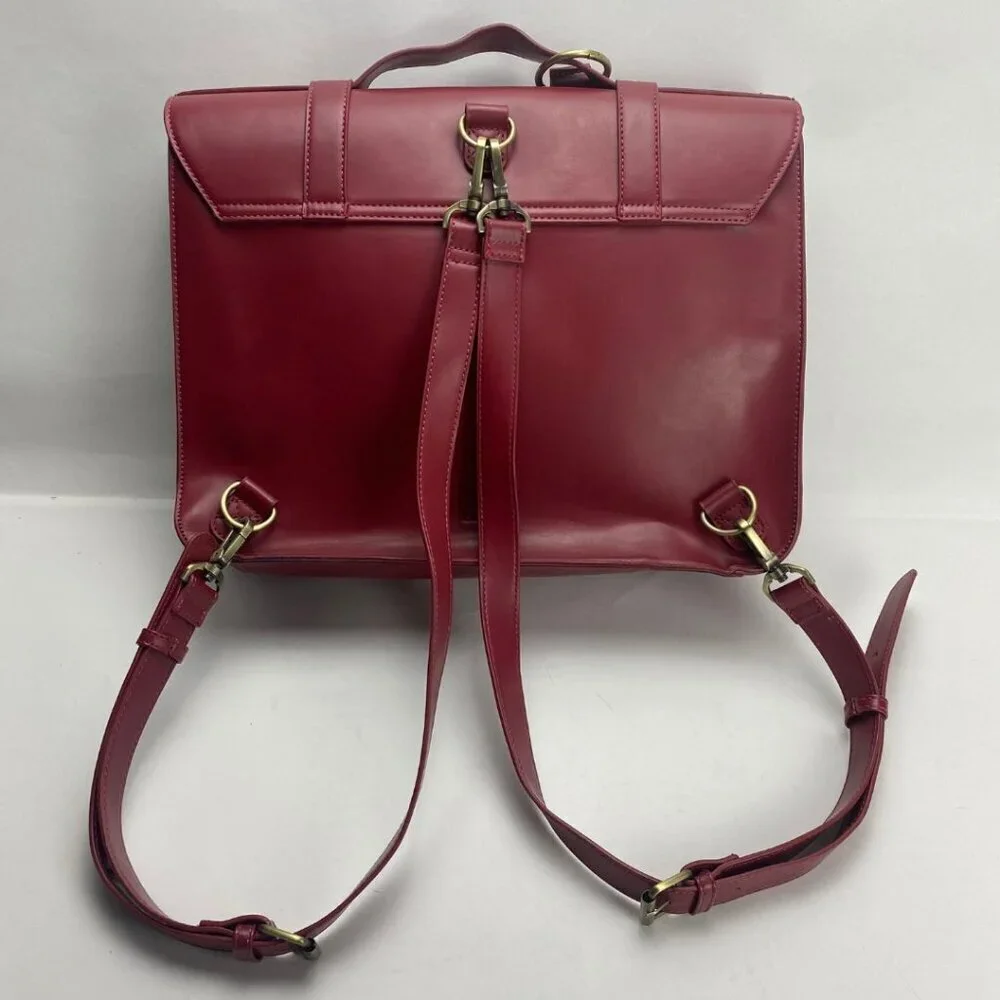 ECOSUSI Bow Summer Garden Romance Burgundy Wine Red Briefcase Bag/Backpack